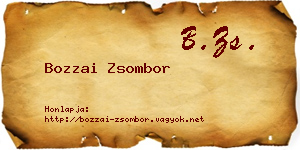 Bozzai Zsombor névjegykártya